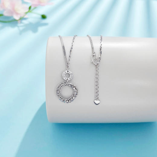 【限时8.8折】【线上铂金馆】PT950 #520快乐 #莫比乌斯 #绕线 铂金空心AB调节LOVE圆饼爱无止境多层线圈圆环套链(PTTL00063)预售产品下单后不退款不退货不换货不补差价) 商品图0