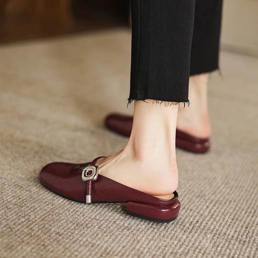 手工女鞋包头半拖鞋夏季外穿2025新款平底一字带穆勒拖2.5CM 商品图2