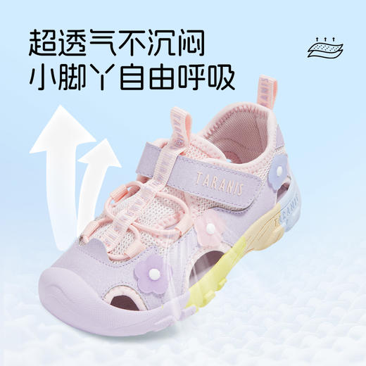 泰兰尼斯儿童凉鞋夏季新款女童运动户外沙滩鞋防踢软底包头溯溪鞋 T07X5B6383 商品图3