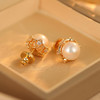 雀说法式复古锆石珍珠耳钉女轻奢高级感气质百搭耳环AL0941 商品缩略图2