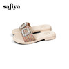 预售10天|Safiya/索菲娅2025夏季外穿一字拖气质时尚方钻扣圆头露趾拖鞋SFD2110368 商品缩略图11