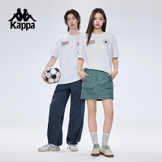 Kappa卡帕背靠背新款夏季情侣运动短袖男宽松休闲t恤透气上衣女款KPCJBTD15 商品图4