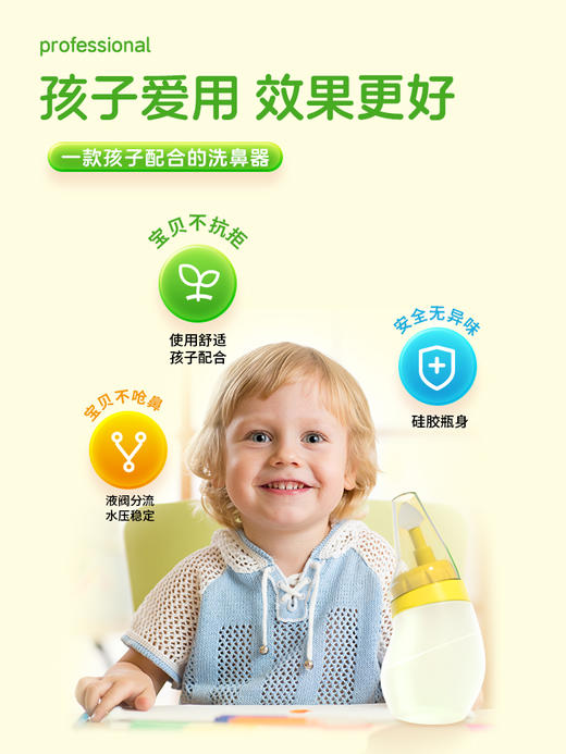 11【品牌直发】小象舒比防回流技术鼻腔冲洗器海盐水深度护鼻儿童家用护理5岁以上 商品图3