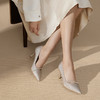 千百度羊皮钻饰婚鞋新娘细高跟鞋女婚纱宴会法式单鞋A25170003 商品缩略图1