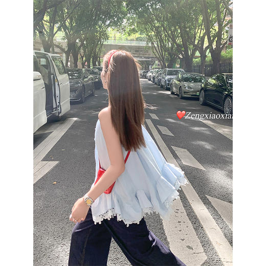 <曾小咸推荐>4.7现货秒杀 ！微信超特价！荷叶边吊带背心 日常199.99 立减110 秒杀89.99！！ 商品图4