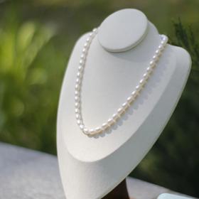 源头直采精挑级！超高性价比米珠项链 淡水5-6mm 米型珠微微瑕(下单5天左右发货)