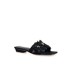 豪麟名鞋奥莱迪嘉女鞋凉拖羊反绒面革DJHJA51WL011黑色  原价1660元