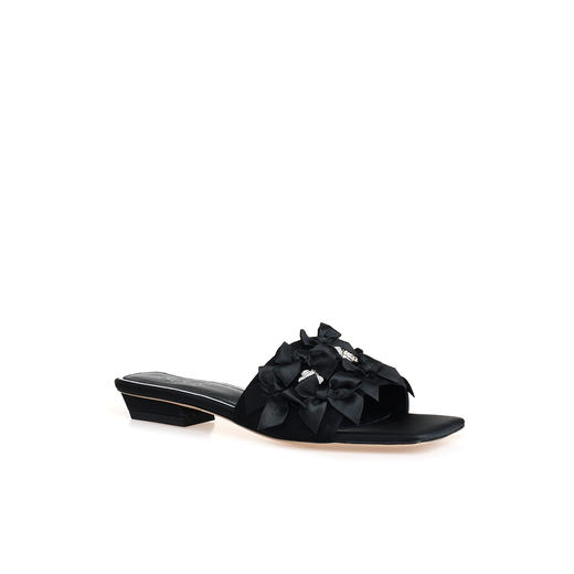 豪麟名鞋奥莱迪嘉女鞋凉拖羊反绒面革DJHJA51WL011黑色  原价1660元 商品图0