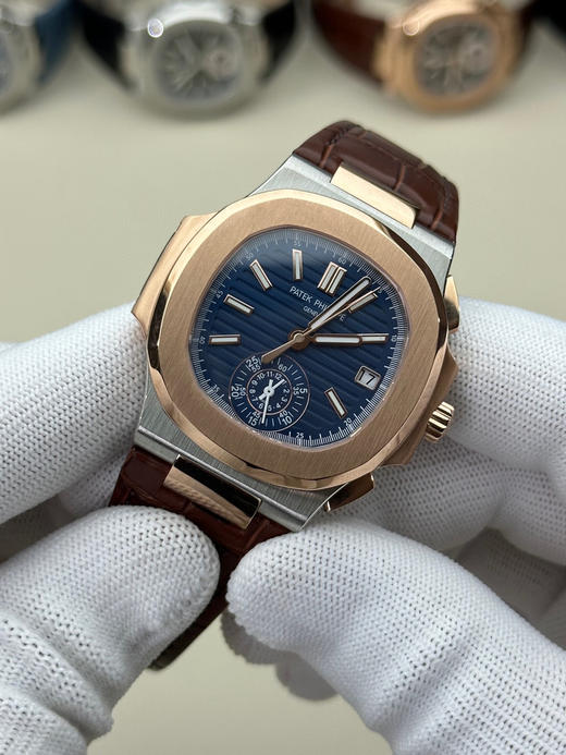 3K厂V3升级版薄薄薄！真功能，真小秒！百达翡丽鹦鹉螺5980多功能计时腕表【表壳】腕表尺寸40.5毫米，厚度为全网最薄仅13.5毫米，同正品一致的枕型表壳采用正面拉丝❕❕ 商品图2