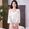 雀说镂空外搭开衫女薄款蕾丝小披肩防晒坎肩搭配吊带裙的宽松小衫AL1729 商品缩略图0