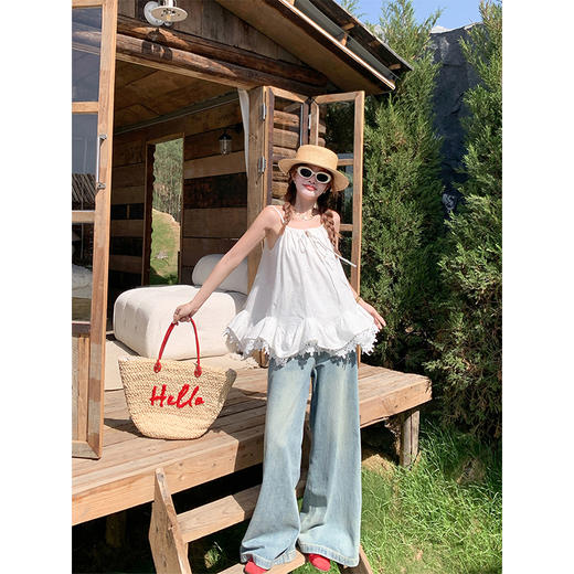 <曾小咸推荐>4.7现货秒杀 ！微信超特价！荷叶边吊带背心 日常199.99 立减110 秒杀89.99！！ 商品图3