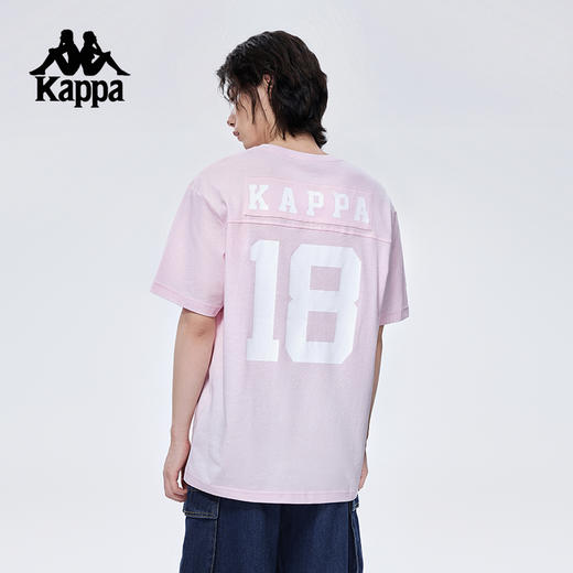 Kappa卡帕背靠背新款夏季情侣运动短袖男宽松休闲t恤透气上衣女款KPCJBTD15 商品图3