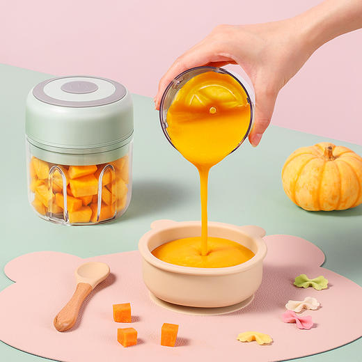 🌸【积米无线电动捣蒜器】 ✅ Q萌捣蒜器，🔥精打细“蒜”，料理乐趣享 ✅ 绞蒜泥 / 🔹绞辅食 / 绞佐料 /🔹 绞肉泥 / 绞蔬菜 ✅ 一机 = 佐料机 + 打蒜机 + 辅食机 + 绞肉机  商品图3