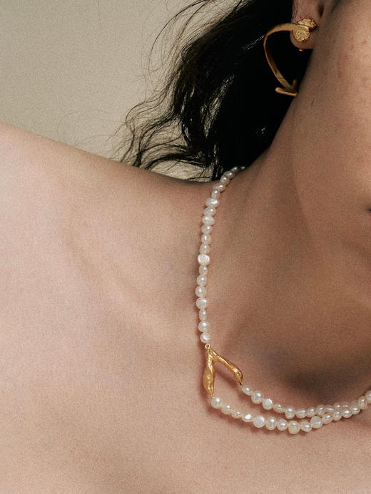 LS｜La aureola Necklace 珍珠V项链 [ 金 / 银 ] 【Celestial】 商品图0