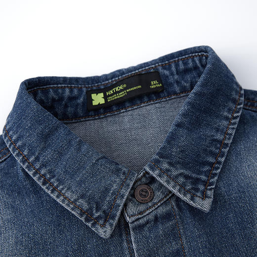 【新品上新】HX 春季水洗牛仔衬衫式茄克衫外套做旧复古S105511068101 商品图2
