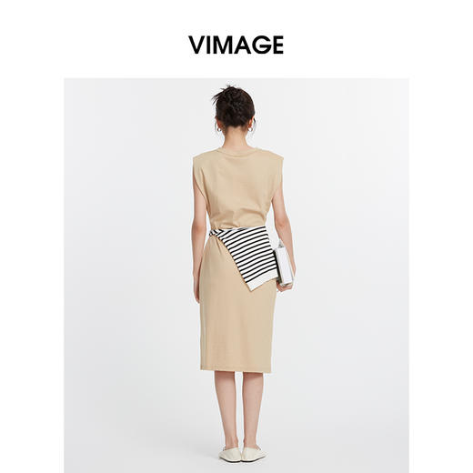 VIMAGE纬漫纪夏季新款时尚通勤无袖收腰显瘦连衣裙V2107728 商品图3