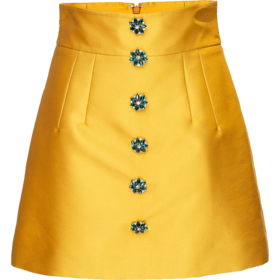 6941596302465  哥文花园COVEN GARDEN 真丝高腰钉珠A字短裙裙子