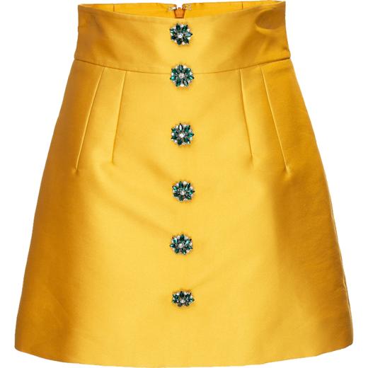 6941596302465  哥文花园COVEN GARDEN 真丝高腰钉珠A字短裙裙子 商品图0