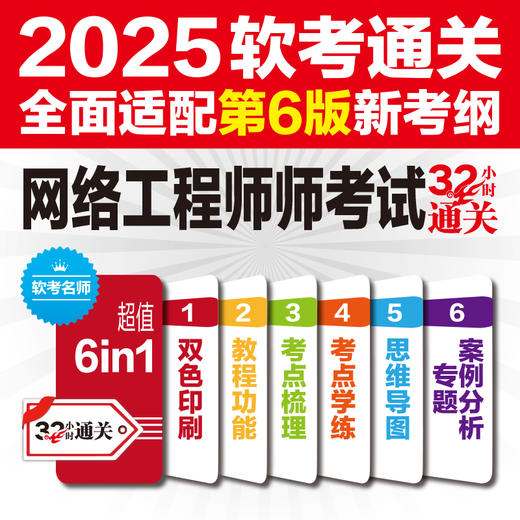 网络工程师考试32小时通关（适配第6版考纲）（双色印+教程功能+考点梳理+习题+解析+案例分析专题=32小时通关） 商品图3