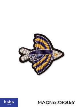 Macon&Lesquoy 原创设计 飞鱼 M&L刺绣手工饰品胸针