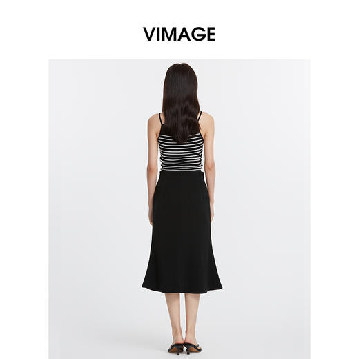 VIMAGE纬漫纪新款条纹显瘦百搭短款修身吊带上衣V2201824 商品图4