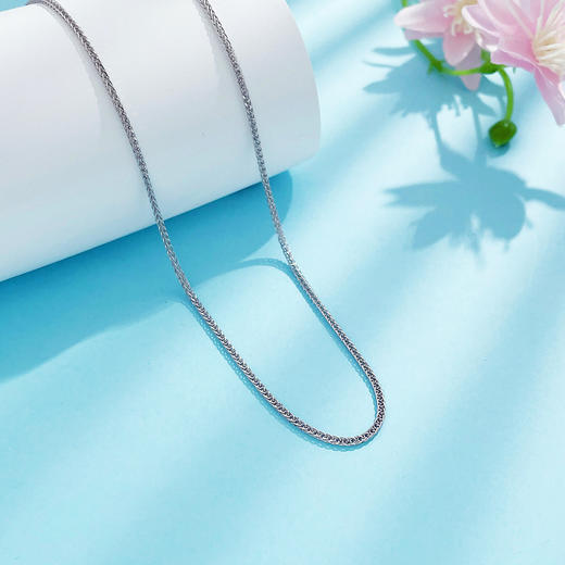 【线上铂金馆】PT950 【国际铂金协会 】铂金镂空不可调肖邦链项链（面宽经1.7-2.1mm）(ACPTXL00043-2)预售产品下单后不退款不退货不换货不补差价) 商品图1