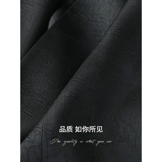 COCOBELLA静奢假两件黑色无领西装马甲女仿醋酸上衣WS7005-3 商品图4