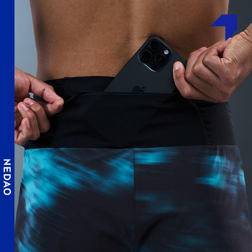 内道腰包3寸印花跑步短裤男款越野跑马拉松装备弹力透气训练短裤 商品图2