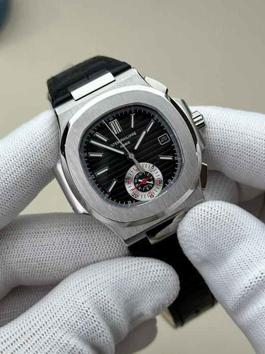 3K厂V3升级版薄薄薄！真功能，真小秒！百达翡丽鹦鹉螺5980多功能计时腕表【表壳】腕表尺寸40.5毫米，厚度为全网最薄仅13.5毫米，同正品一致的枕型表壳采用正面拉丝❕❕ 商品图1