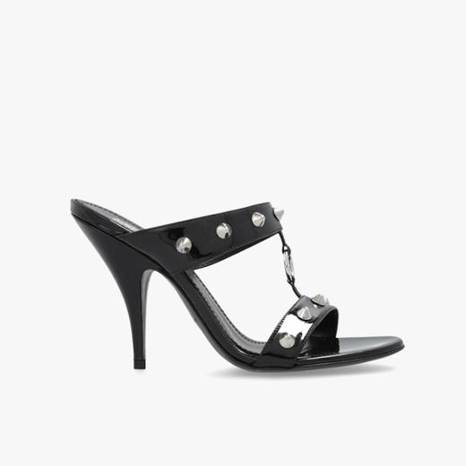 DSQUARED2 女士字母徽标印花铆钉高跟凉鞋 黑色 MHW0044 02508319 2124 商品图0