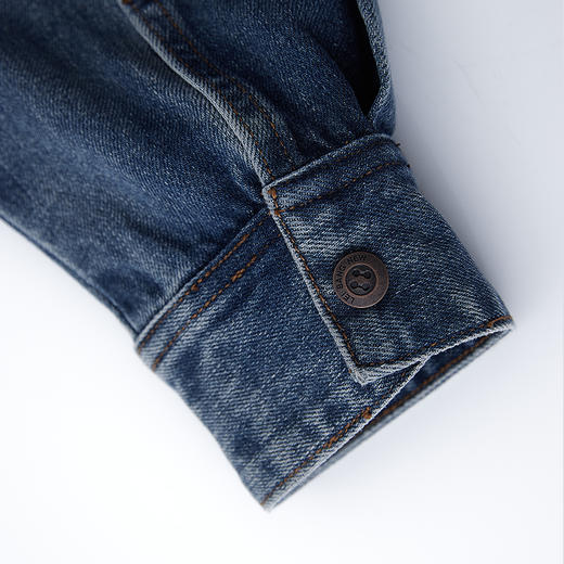 【新品上新】HX 春季水洗牛仔衬衫式茄克衫外套做旧复古S105511068101 商品图6