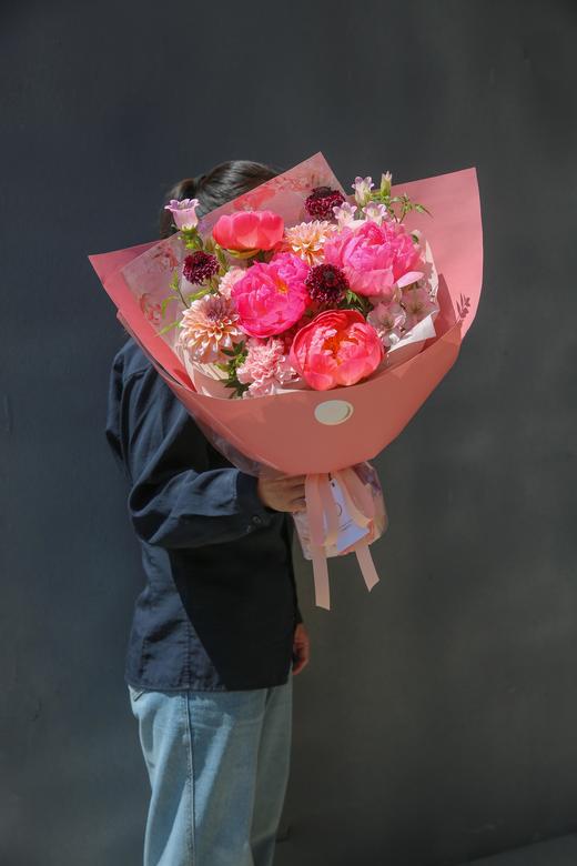 法式花束落日珊瑚芍药暮霞色奶油桃子松虫草 商品图4