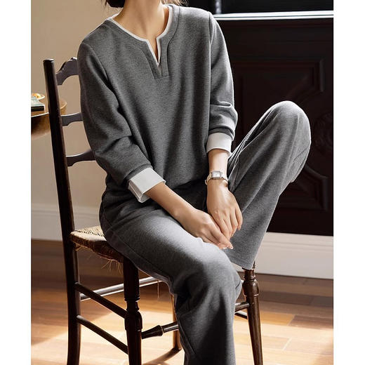 裁缝学苑AS473假两件V领卫衣纸样运动裤女装直筒裤套装打版裁剪样板 商品图3