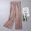 丁摩百搭宽松针织真丝阔腿裤女 松紧腰九分裤休闲裤 桑蚕丝面料透气AL003 商品缩略图6