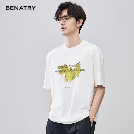 贝纳川夏季圆领立体绣花短袖T恤ECF214010 商品图1