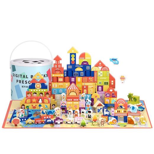 【积木萌趣乐园】儿童积木拼装宝宝拼图木头益智力开发玩具2-4女孩男孩早教环保水性漆安全无异味宝宝安全妈妈放心 商品图4