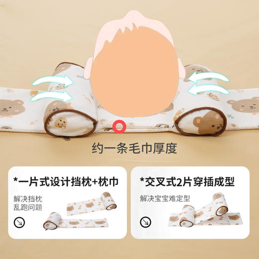 【重力交叉定型枕，可调节，可拆洗】云片枕头婴儿定型枕 幼儿宝宝枕头 纠正防偏头 荞麦壳新生儿侧睡枕-QQ 商品图1