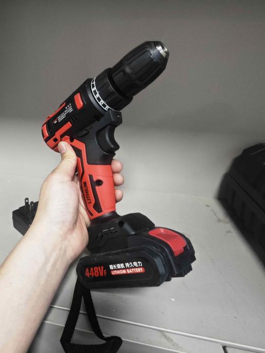 【货号04192】包邮21V无刷锂电钻一电一充塑料盒包装充电钻正反调速功能双速电钻 商品图5