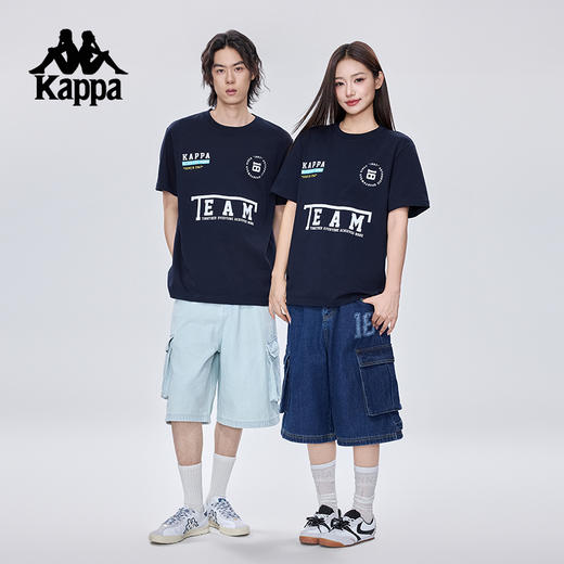 Kappa卡帕背靠背2025新款夏季运动t恤男女款休闲纯棉短袖透气上衣KPCJBTD16 商品图4