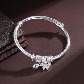 子佩集S999银【蝶梦情深】手镯【WZ003809】纯银钱串腰缠万贯蝴蝶盘缠盘缠2504