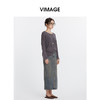 VIMAGE纬漫纪百搭慵懒风空调罩衫薄款宽松针织衫T恤2025春季新款V2301927 商品缩略图4