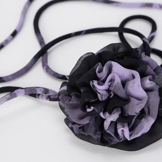 QF253斯尔丽2025夏季新款烂漫印花宽松时尚上衣手工盘花领花亦可腰带 商品图5