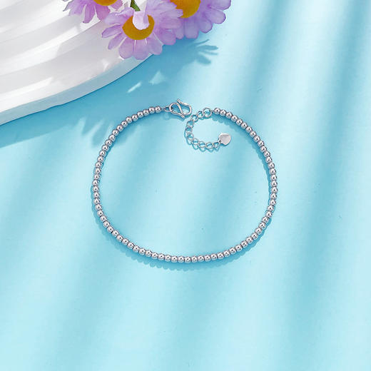 【限时8.8折】【线上铂金馆】PT950 铂金空心调节转运金珠圆珠手链（内里为铂金链，珠约2.3-2.7mm）(PTSL00019)预售产品下单后不退款不退货不换货不补差价) 商品图0