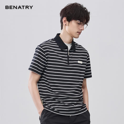 贝纳川夏季条纹短袖POLO ECF214003 商品图1