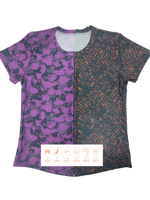 Y024女式印花抽针面料排汗速干抗皱防晒百搭圆领短袖T恤 商品图3