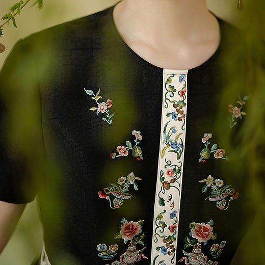 【林栖设计小店】（现货）新中式真丝香云纱衬衣收腰显瘦2025夏季新品短袖上衣女装T1952450 商品图8