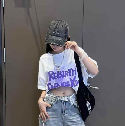 MZ撞色字母大图短袖T恤（黑）夏季952010370321 商品图3