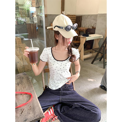 <曾小咸推荐>碎花修身圆领短袖 日常89.99/件 立减40 秒杀49.99/件！！ 商品图2
