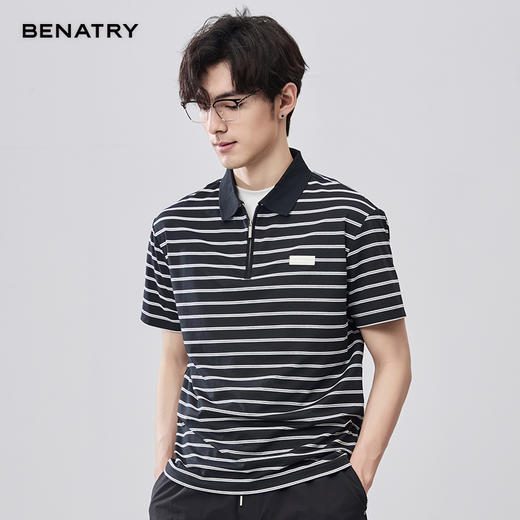 贝纳川夏季条纹短袖POLO ECF214003 商品图2