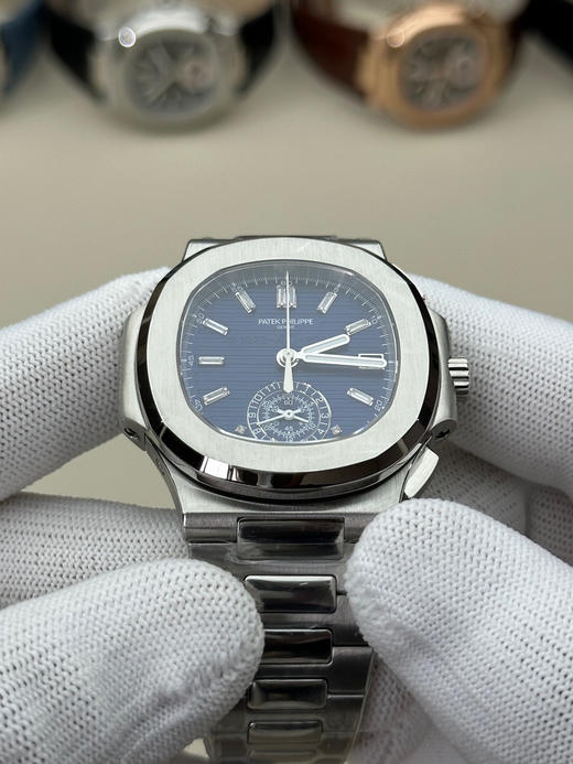3K厂V3升级版薄薄薄！真功能，真小秒！百达翡丽鹦鹉螺5980多功能计时腕表【表壳】腕表尺寸40.5毫米，厚度为全网最薄仅13.5毫米，同正品一致的枕型表壳采用正面拉丝❗️❗️❗️ 商品图7